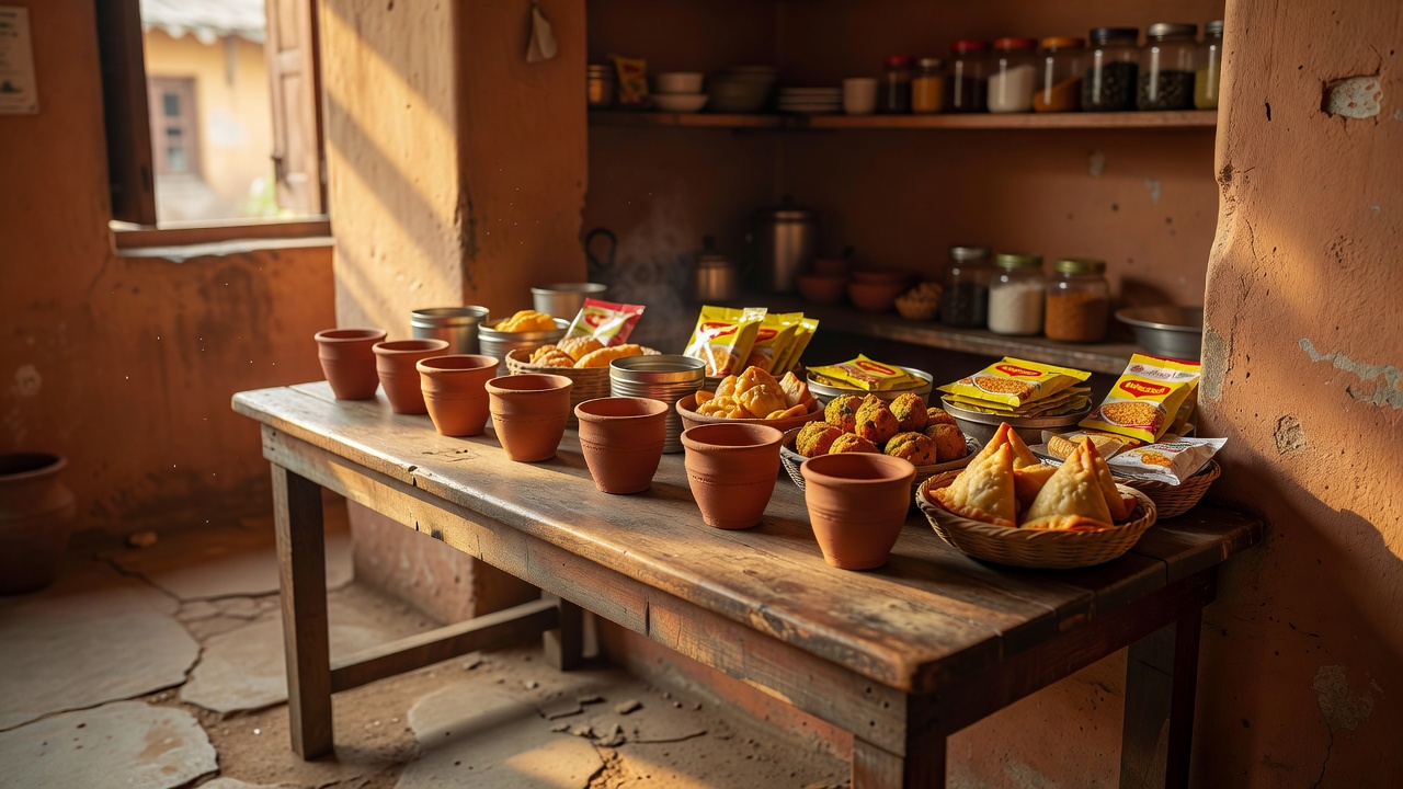 Concept image of a tea cafe counter